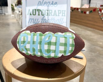 Autografi di football dipinti a mano personalizzati per compleanni, festa di football First Down, regalo di football personalizzato, regalo di Natale personalizzato per ragazzi
