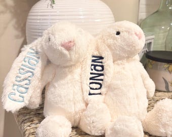 Coniglietto pasquale ricamato personalizzato / Riempimento per cestino pasquale per bambini / Riempimento per cestino pasquale per bambini / Riempimento per cestino pasquale per neonati / Regali di Pasqua