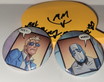 2 Comic Book 1.5" Buttons