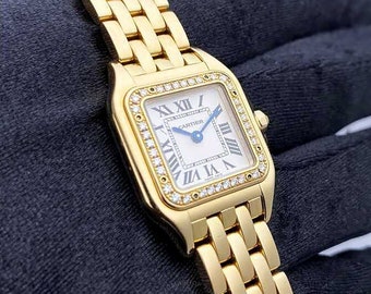 Montre CARTIER Panthere de Quartz avec cadran blanc et diamants pour femmeArticle n° WJPN0015