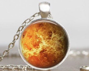 Venus Necklace,  Venus Pendant, Venus Jewelry,  Venus Charm, Space Necklace, Space Pendant, Space Jewelry, Space Charm
