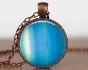 Uranus Necklace, Uranus Pendant, Uranus Jewelry, UranusCharm, Space Necklace, Space Pendant, Space Jewelry, Space Charm