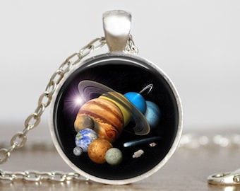 Solar System Pendant Space Necklace