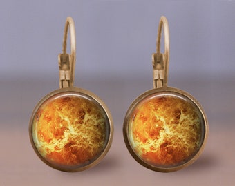 Planet Venus Earrings Stud or Lever Back