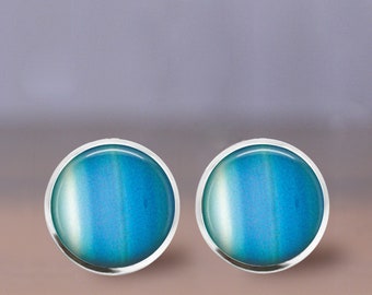 Planet Uranus Earrings Stud or Lever Back