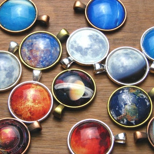 Neptune Necklace, Neptune Pendant, Neptune Jewelry, Neptune Charm, Space Necklace, Space Pendant, Space Jewelry, Space Charm image 8