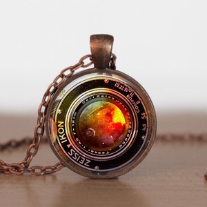 Space Camera Lens Necklace, Space Camera Lens Pendant, Space Camera Lens Jewelry, Space Camera Lens Charm image 3