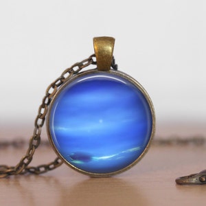 Neptune Necklace, Neptune Pendant, Neptune Jewelry, Neptune Charm, Space Necklace, Space Pendant, Space Jewelry, Space Charm image 2