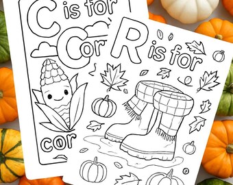 Fall ABC Coloring Book: Autumn Alphabet Activity (PDF)