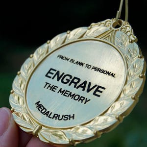 Engraved Gold Medal – Personalized Sports Award, Engraved in USA