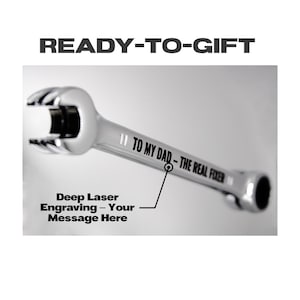 Personalized Engraved Wrench Gift | Deep Laser Engraving | Gift for Dad •  Box-End Wrench • Handyman Tool Gift • Custom Tool Present in Box