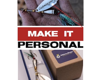 Custom Engraved Fishing Lure – Personalized Fisherman Gift, Unique Custom Fishing Tackle Keepsake, Engraved Fishing Gear Present & Gift Box