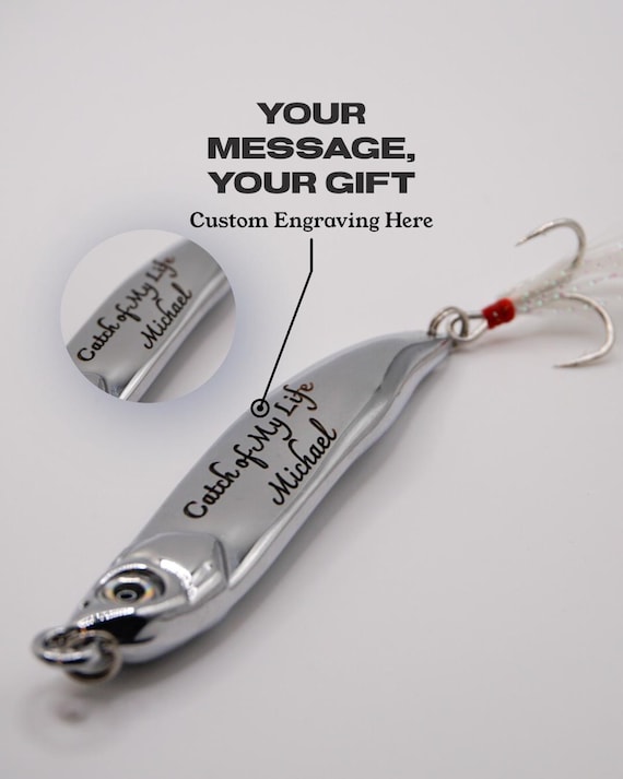 Personalized Fishing Lure Gift Custom Engraved Metal Fish Hook Keepsake for Dad, Husband, Grandpa USA Engraved - Fisherman gift Personalized Fishing Lure Gift Custom Engraved Metal Fish Hook Keepsake for Dad, Husband, Grandpa USA Engraved - Fisherman gift