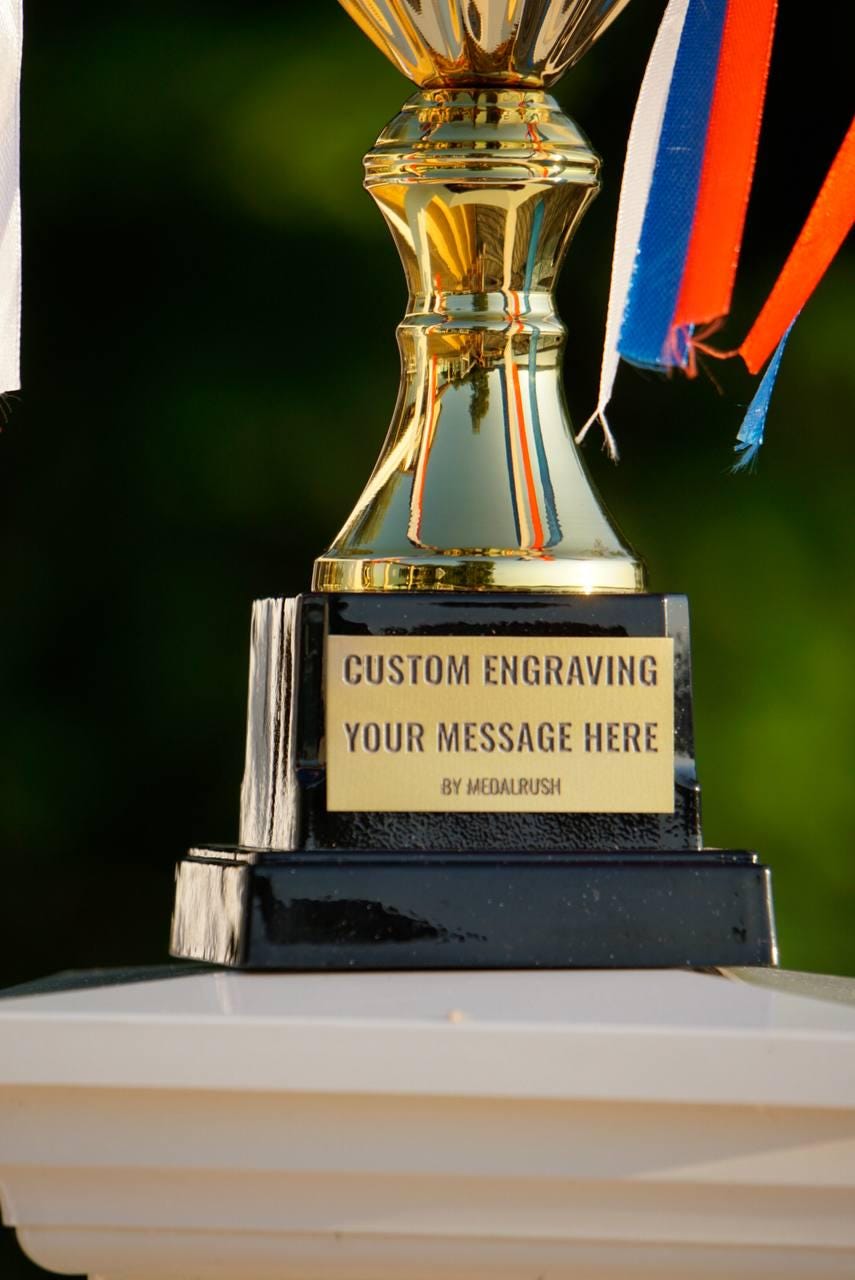 Custom Engraved Gold Trophy: Personalized Award Cup, Celebration ...
