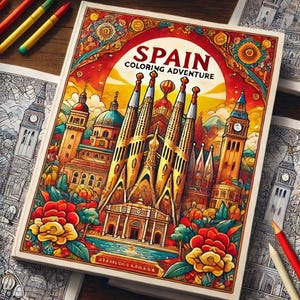 Spanien Malbuch – Entdecken Sie Spanische Architektur & Kultur | Druckbare Reise-Aktion