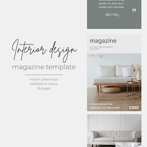 Canva Magazine Template, Interior Design Catalog Template, Product Brochure, Editable Canva Template, Ebook Template
