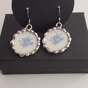 Handmade broken china earrings.