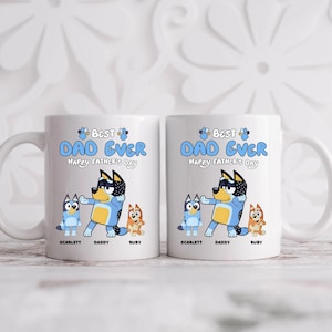 Personalized Cute Dad Coffee Mug, Perfect Gift for Father&#39;s Day Coffee Break, Personalized Dad Mug, Bluey coffee mug, Bluey mug