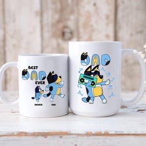 Personalized Dad Bluey mug, Father&#39;s Day Gift, Bluey Dad mug, funny bluey gift, Cute Dad mug, Bluey Family, Best Dad Ever mug