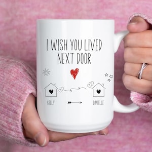 Best Friend Gift, Custom Bestie Coffee Mug, Unique Cute Personalized BFF Gift, Long Distance Friendship, Moving Away Present Ceramic Tea Mug