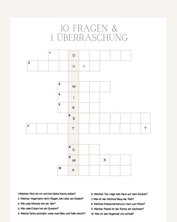 Schwangerschaftsverkündung Rätsel – PDF (DIN A4) zum Ausdrucken | kreative Überraschung zur Schwangerschaft verkünden für Familie & Freunde