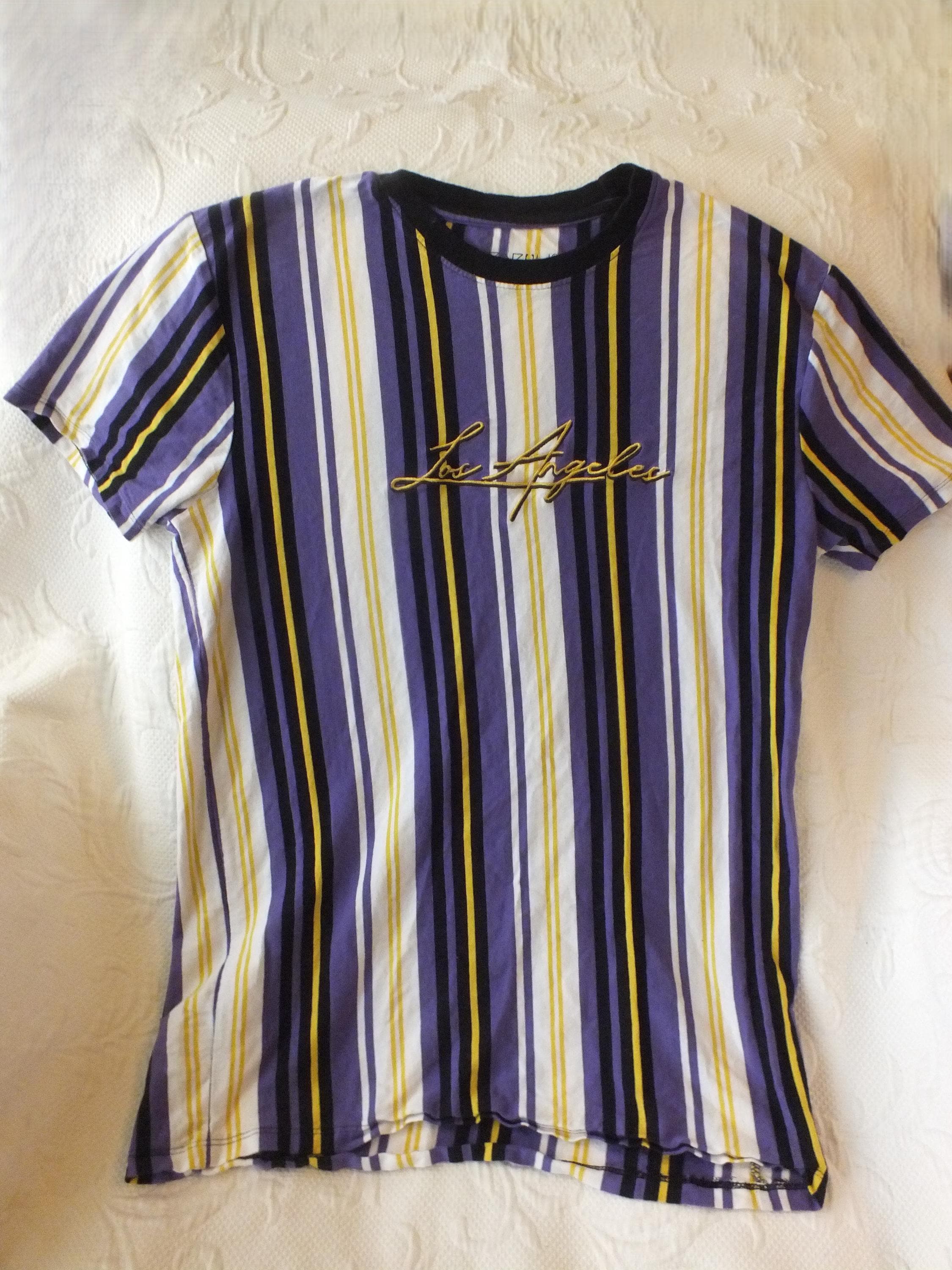 T-shirt Green Envelope Los Angeles - Rayé Vert/violet/jaune - Fermeture éclair Dos - Taille S Occasion