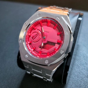 Casio G Shock GA-2100 Custom Built (Red/Silver)