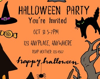 Invito classico per la festa di Halloween "Dolcetto o scherzetto" degli anni '90