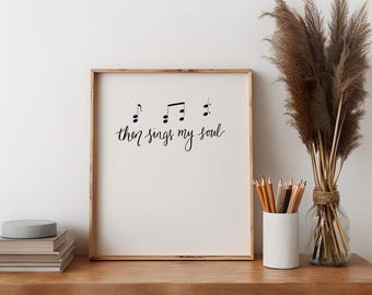 How Great Thou Art Hymn Printable Christian Wall Art Hand Drawn Digital Download Then Sings My Soul Printable Christian Home Decor Download