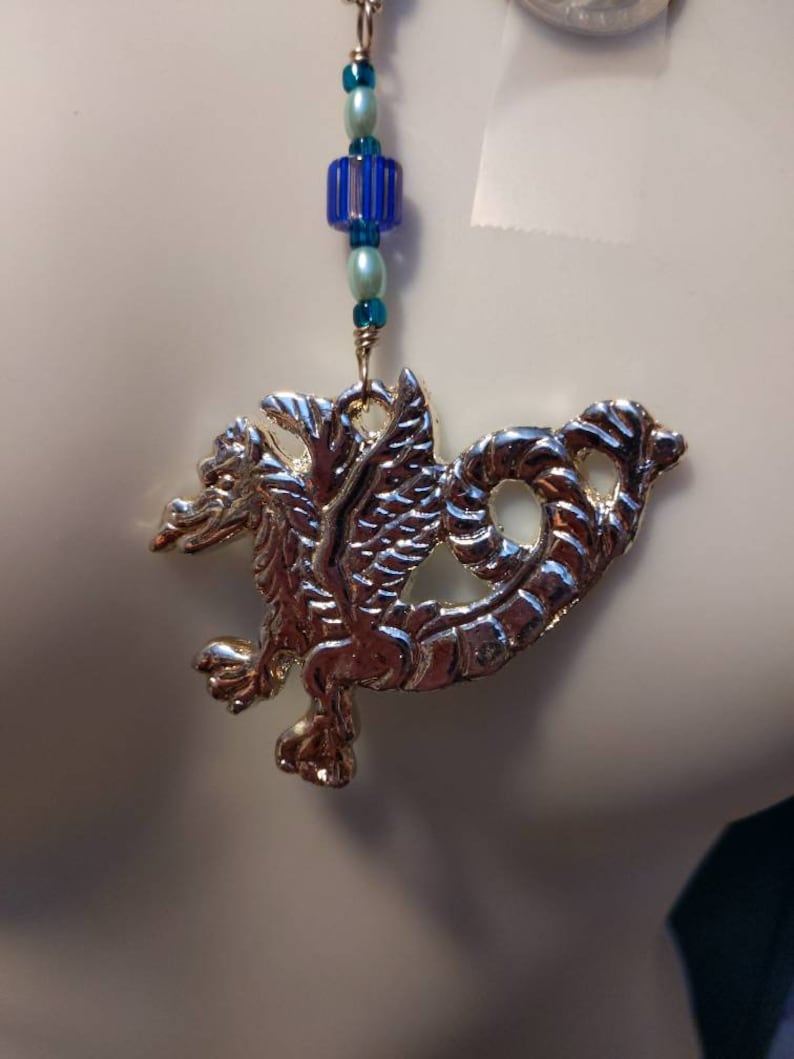 Dragon pendant and earrings