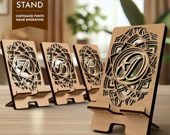 104 Letters Phone Stand, Phone Holder, Laser Cut Svg Files, Vector Files For Laser Cutting, Phone Stand Gift, Cell Phone Holder, Desk Stand