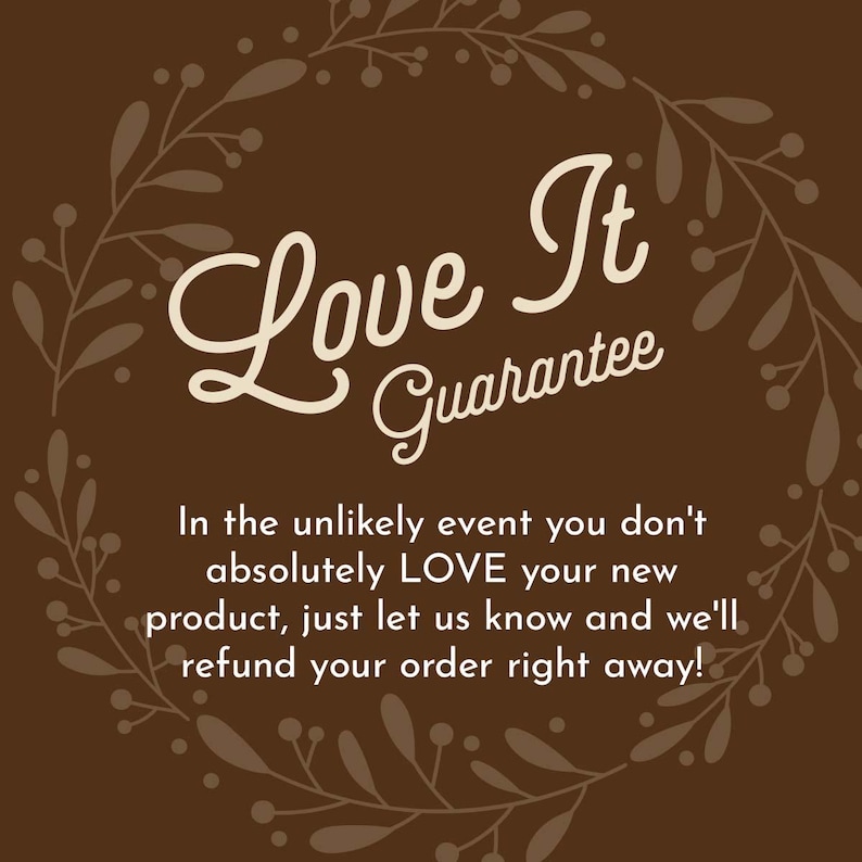 Love It Guarantee badge offering full refund if customer isn’t satisfied with the product