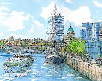 DUBLIN art print from an original watercolor