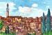 Siena Italy art print from an original watercolor painting 