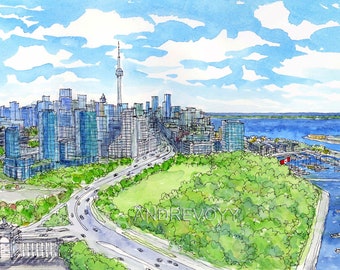 TORONTO Canada art print from an original watercolor painting