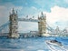 London Tower Bridge West Side art print from an original watercolor painting 