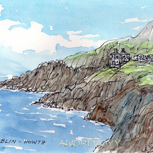 Dublin Howth Art Print From an Original Watercolor Painting Etsy