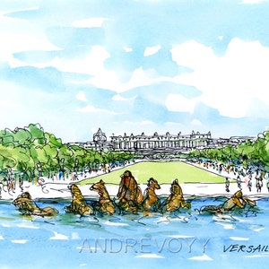 VERSAILLES art print from an original watercolor