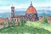 Florence Duomo  Italy art print  from an original watercolor painting 