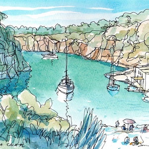 Mallorca Cala Pi 2 - art print from original watercolor painting