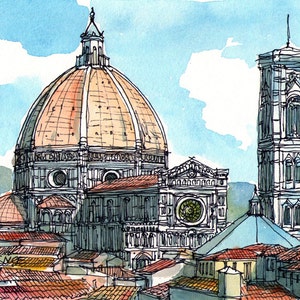 Florence Santa Maria del Fiore Italy art print from original watercolor