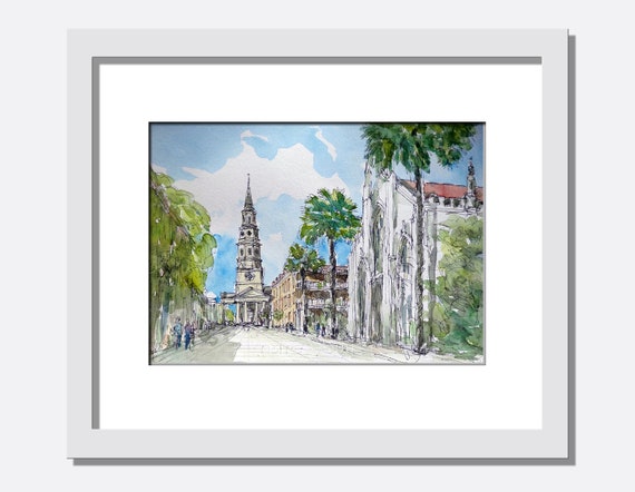 Charleston Sc Art Print From An Original Watercolor Painting | Etsy