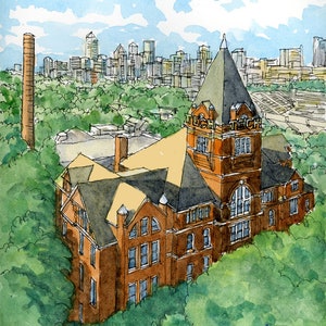 GEORGIA TECH Alabama  art print from an original watercolor painting