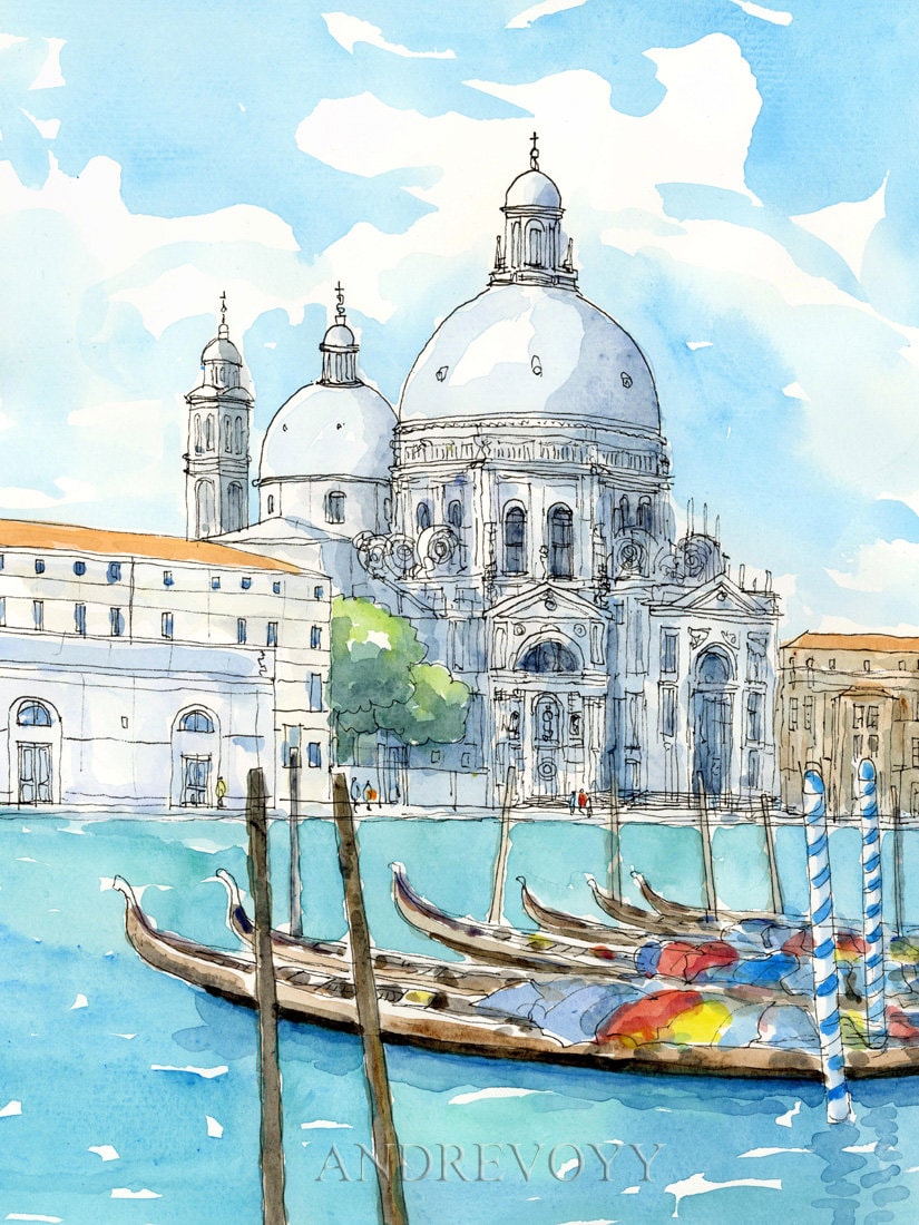 Venice Basilica Di Santa Maria Della Salute Italy Art Print From