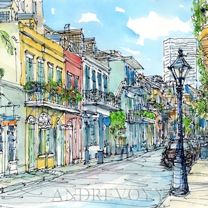 New Orlean art print  from an original watercolor painting