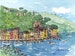 Portofino Italy art print from an original watercolor painting 