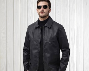 Handgefertigte Echtleder Bikerjacke: Vintage Moto Style