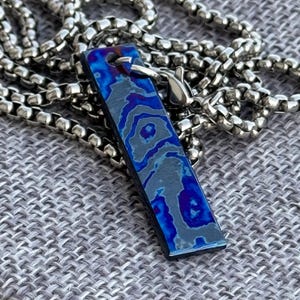 Titanium Damascus Pendant Handmade Colorful Zircoti Pandent Black Timascus Name Pendant Gift for her Mother&#39;s day Birthday Gift for her