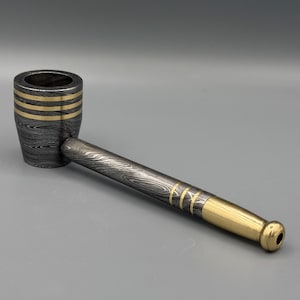 Damascus steel Smoke Pipe Tobacco Pipe Unique Smoke Bowl Chakra Gift set Hand pipe Chillum Anniversary Gift, Dads Gift, Collector Item