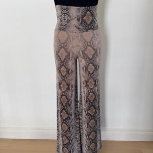 High Waist Snakeskin Palazzo Pants – Boho Chic Wide Leg Trousers